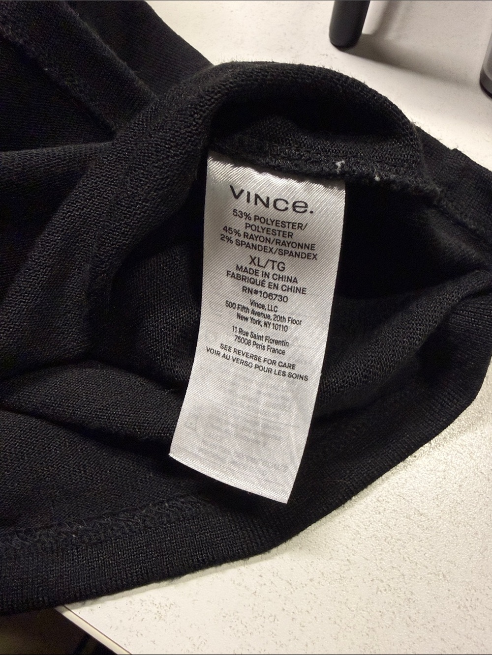 Vince Black Draped V-Neck Short Sleeve Tee - Picture 10 of 10